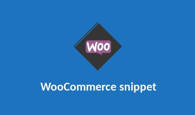 WooCommerce Wordpress snippet