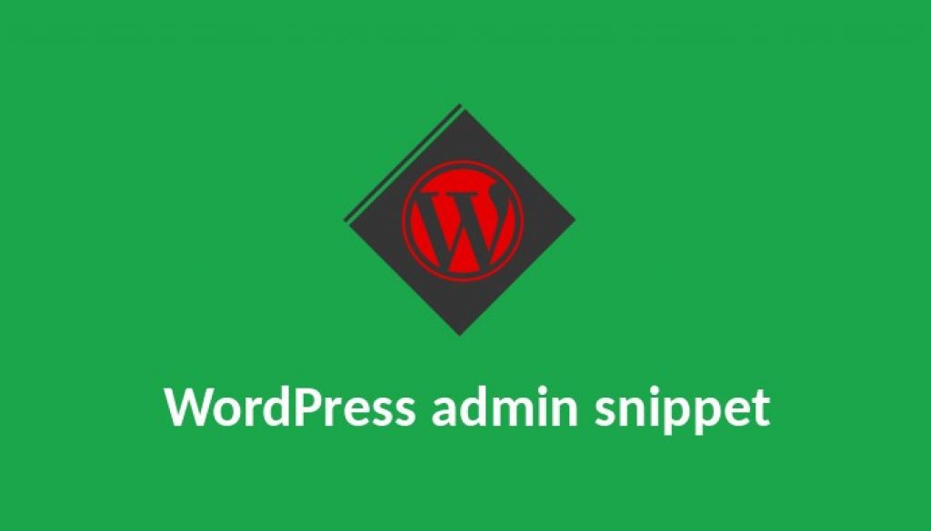 WordPress admin Wordpress snippet