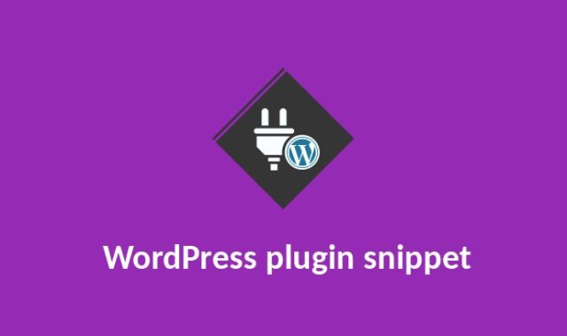 WordPress plugin Wordpress snippet
